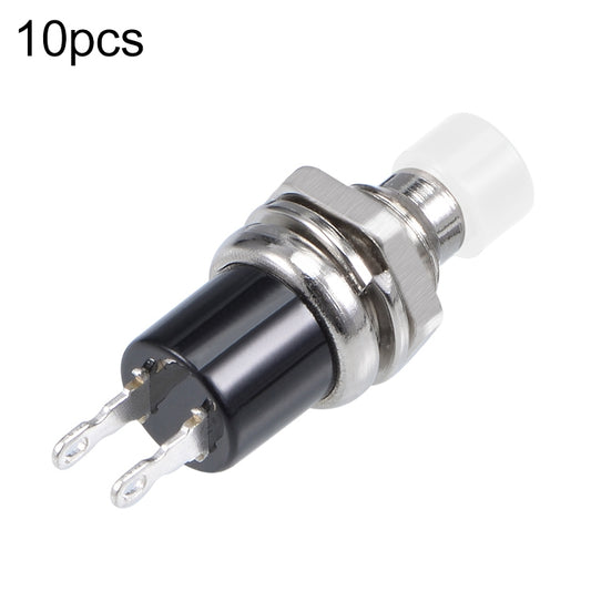 10 PCS 7mm Thread Multicolor 2 Pins Momentary Push Button Switch(White) - Switch by buy2fix | Online Shopping UK | buy2fix