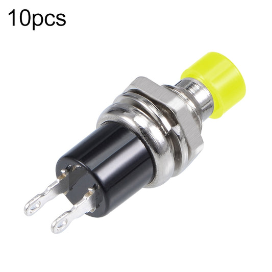 10 PCS 7mm Thread Multicolor 2 Pins Momentary Push Button Switch(Yellow) - Switch by buy2fix | Online Shopping UK | buy2fix
