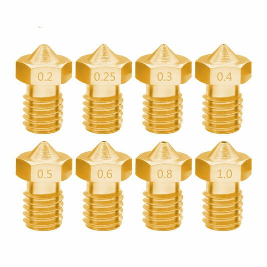 8 PCS Bugatti 3D Printer Accessories E3D-V5 V6 Nozzle M6 Thread Consumables Hot Nozzle, Size:1.75/0.8mm - Parts by buy2fix | Online Shopping UK | buy2fix