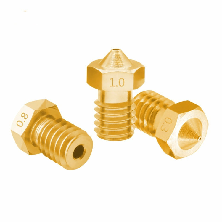 8 PCS Bugatti 3D Printer Accessories E3D-V5 V6 Nozzle M6 Thread Consumables Hot Nozzle, Size:3/0.3mm by buy2fix