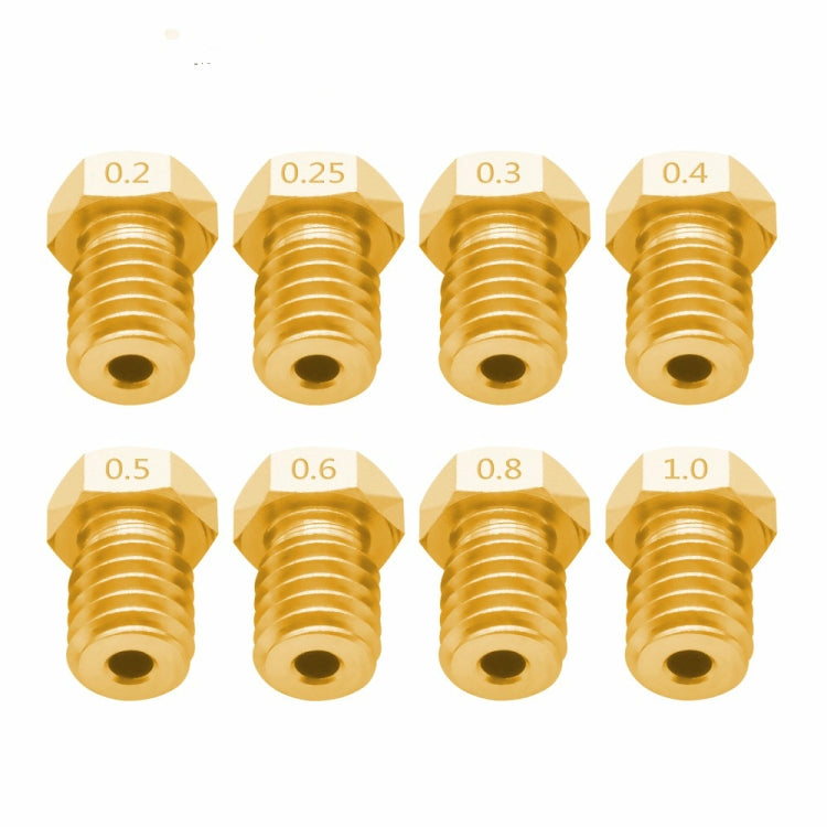 8 PCS Bugatti 3D Printer Accessories E3D-V5 V6 Nozzle M6 Thread Consumables Hot Nozzle, Size:3/0.4mm by buy2fix