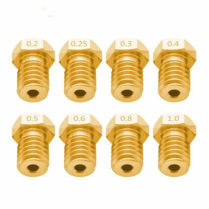 8 PCS Bugatti 3D Printer Accessories E3D-V5 V6 Nozzle M6 Thread Consumables Hot Nozzle, Size:3/0.4mm by buy2fix