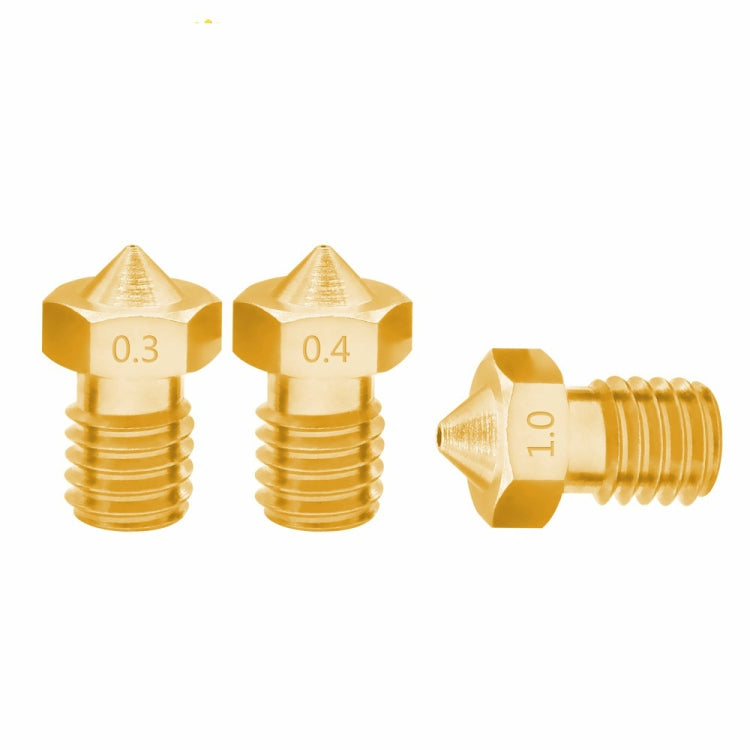 8 PCS Bugatti 3D Printer Accessories E3D-V5 V6 Nozzle M6 Thread Consumables Hot Nozzle, Size:3/0.4mm by buy2fix