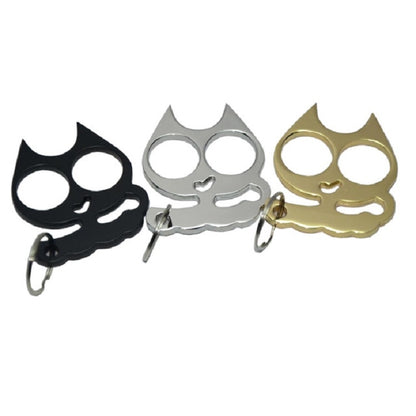 5 PCS Kitty Outdoor Metal Self-defense Keychain Outdoor Self-defense Window Breaking Tool, Size:0.45 × 5.3 × 6.1 cm(Black) by buy2fix