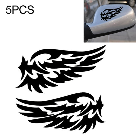5 PCS Guardian Angel Wings Lovely Reflective Car Stickers Fashion Car Rearview Mirror Decal (Black) by buy2fix