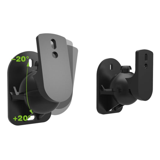 Pair Black Surround Sound Speaker Wall Mount Brackets 45 Degree Rotatable Design TV Wall Mount 8 x 4.5 x 5.8cm - TV Brackets & Mounts by buy2fix | Online Shopping UK | buy2fix