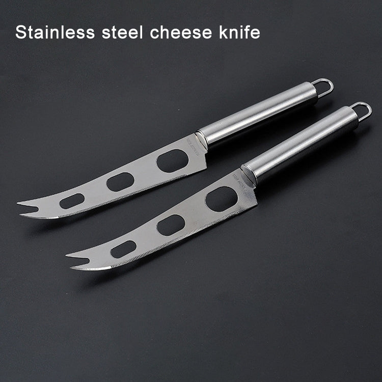 Stainless Steel Cheese Knife With Fork Tip Cheese Butter Knife Slicer Butter Pizza Cutter - Cutter & Peeler by buy2fix | Online Shopping UK | buy2fix