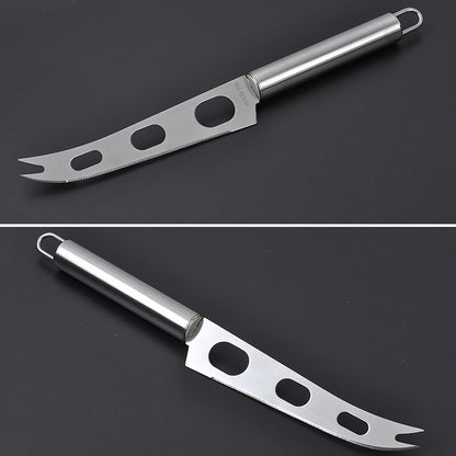 Stainless Steel Cheese Knife With Fork Tip Cheese Butter Knife Slicer Butter Pizza Cutter - Cutter & Peeler by buy2fix | Online Shopping UK | buy2fix