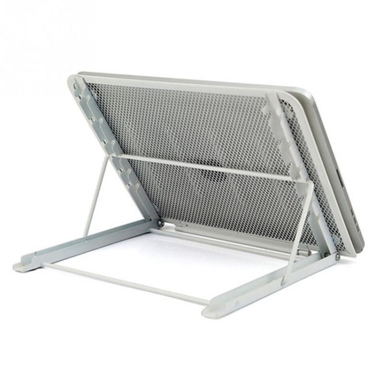 Portable Desktop Folding Cooling Metal Mesh Adjustable Ventilated Holder(Silver Gray) by buy2fix