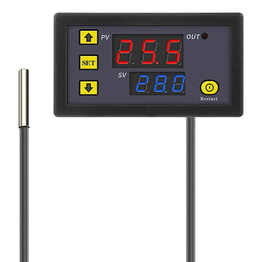High-precision Microcomputer Intelligent Digital Display Switch Thermostat, Style:12V Power Supply(Red and Green Display) - Thermostat & Thermometer by buy2fix | Online Shopping UK | buy2fix