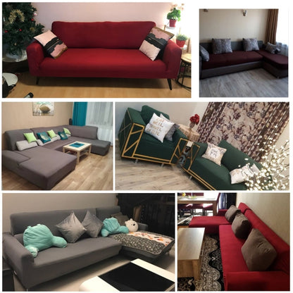 Sofa All-inclusive Universal Set Sofa Full Cover Add One Piece of  Pillow Case, Size:Four Seater(235-300cm)(Silvery Grey) - Sofa Covers & Chair Covers by buy2fix | Online Shopping UK | buy2fix