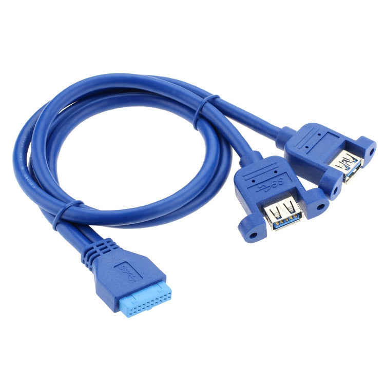 50CM USB3.0 Data Cable Motherboard 20p To Dual Usb3.0 Baffle Line With Ear by buy2fix