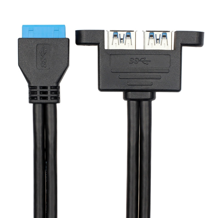 USB3.0 20P Bezel Cable Chassis PCI Bit Expansion USB3.0 Female Full-height Half-height Bezel(Blue (Without Iron Sheet)) by buy2fix