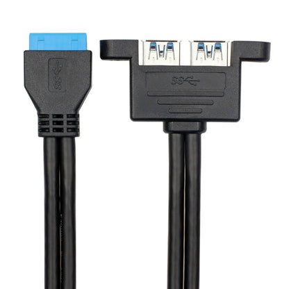 USB3.0 20P Bezel Cable Chassis PCI Bit Expansion USB3.0 Female Full-height Half-height Bezel(Blue (Without Iron Sheet)) by buy2fix