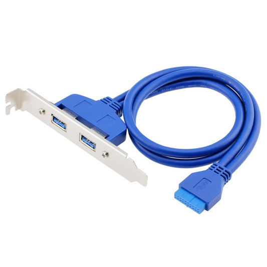 50CM USB3.0 Rear PCI Baffle Line Full Height Chassis DIY With Ear 20pin Transfer Cable(Blue) by buy2fix