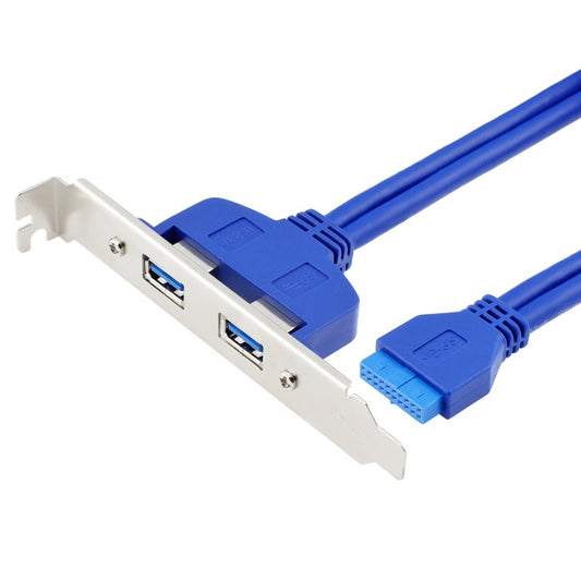 50CM USB3.0 Rear PCI Baffle Line Full Height Chassis DIY With Ear 20pin Transfer Cable(Blue) by buy2fix
