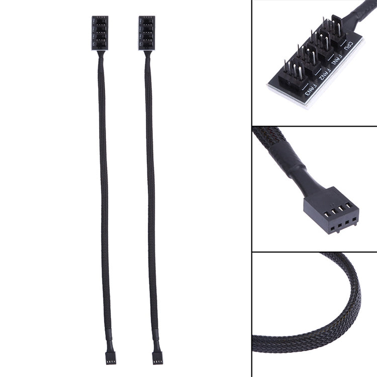 2 PCS Computer Fan PWM Hub Computer Chassis Fan Hub(A Drag Four) by buy2fix