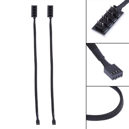 2 PCS Computer Fan PWM Hub Computer Chassis Fan Hub(A Drag Four) by buy2fix