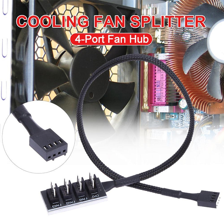 2 PCS Computer Fan PWM Hub Computer Chassis Fan Hub(A Drag Four) by buy2fix