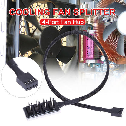 2 PCS Computer Fan PWM Hub Computer Chassis Fan Hub(A Drag Four) by buy2fix