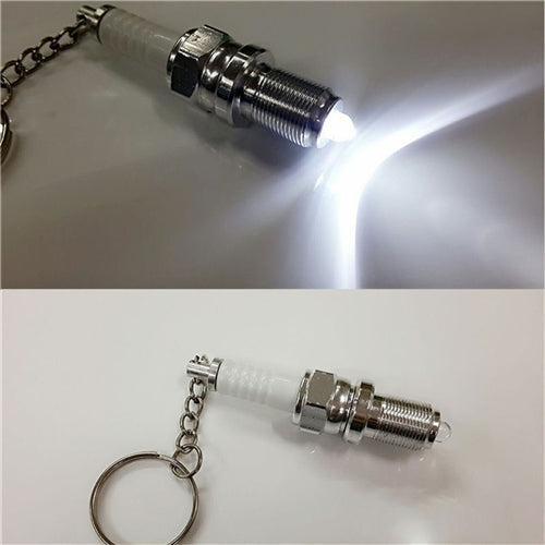 2 PCS Casual LED Key Chain Spark Plug Key Chain Keychain Car Parts Keyring Car Styling Accessories Decoration by buy2fix