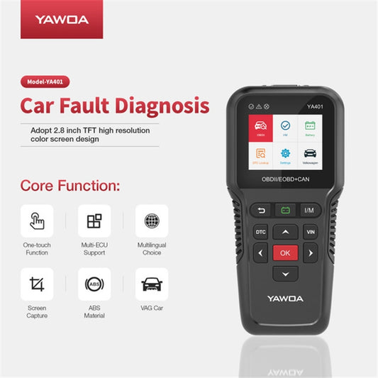 YAWOA YA401 Car Engine Fault Diagnostic Instrument OBD2 Car Fault Reading Card Battery Detector - Code Readers & Scan Tools by buy2fix | Online Shopping UK | buy2fix
