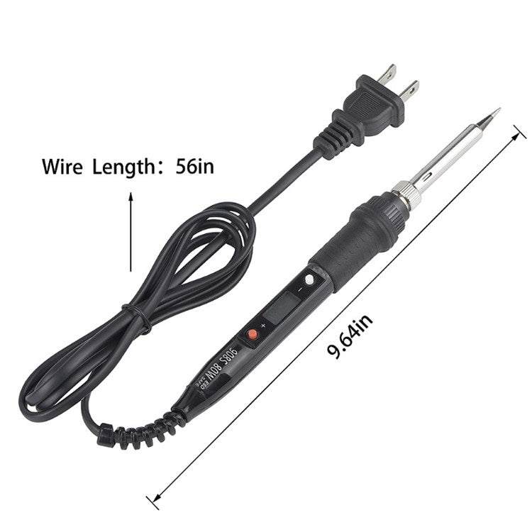 908S 80W LCD Thermostat Soldering Iron Constant Temperature Soldering Iron, Plug Type:CN Plug(Black) - Electric Soldering Iron by buy2fix | Online Shopping UK | buy2fix