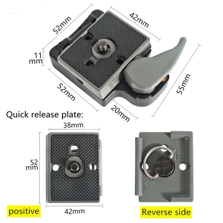 BEXIN Tripod Head Quick Release Plate Holder For Manfrotto 200PL-14(Grey) - Quick Release Plate by BEXIN | Online Shopping UK | buy2fix