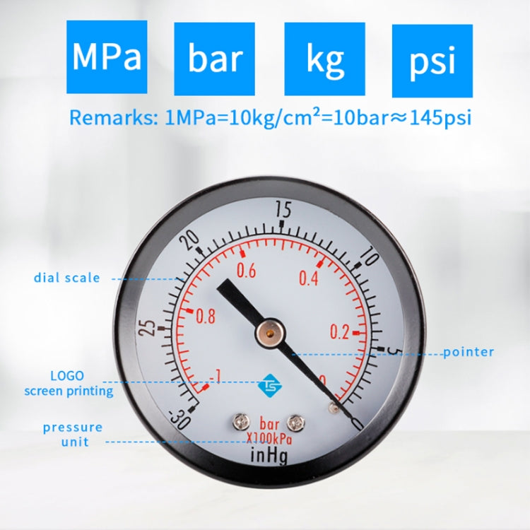 Double Scale Vacuum Mini Shockproof Pressure Gauge by buy2fix