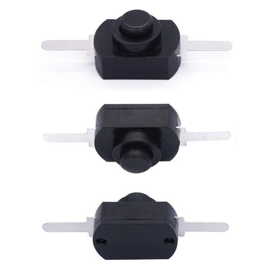 20 PCS YT-1208-YD LED Flashlight Button Switch, Style:Straight Feet(Black) - Switch by buy2fix | Online Shopping UK | buy2fix
