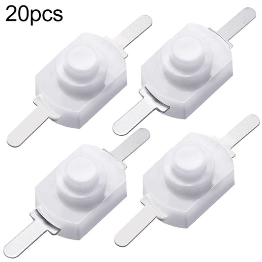 20 PCS YT-1208-YD LED Flashlight Button Switch, Style:Straight Feet(White) - Switch by buy2fix | Online Shopping UK | buy2fix