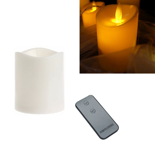 Cylindrical LED Electronic Candle Light Simulation Wedding Candlestick Candle, Size:10x7.5cm with remote control - Candles & Candle Holders by buy2fix | Online Shopping UK | buy2fix