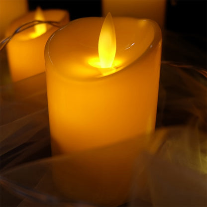 Cylindrical LED Electronic Candle Light Simulation Wedding Candlestick Candle, Size:10x7.5cm with remote control - Candles & Candle Holders by buy2fix | Online Shopping UK | buy2fix