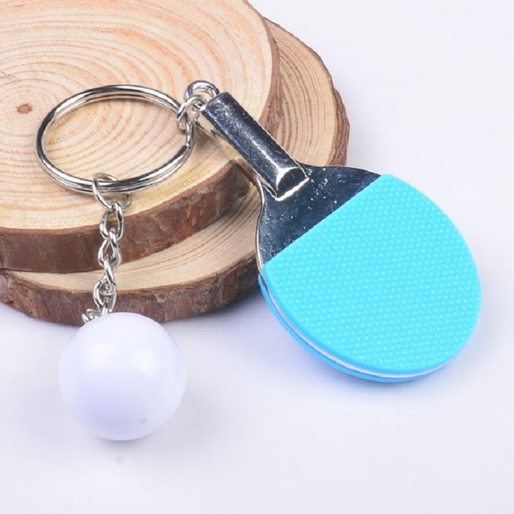 2 PCS Creative Metal table Tennis Keychain Handmade Jewelry Gift Sports Keychain, Specification:2×2.8×6.5cm(Light Blue) by buy2fix