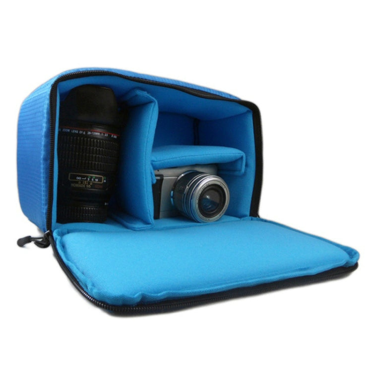 Water-resistant DSLR Padded insert Case Waterproof Zipper Removable Partition Camera Bags(Blue) by buy2fix