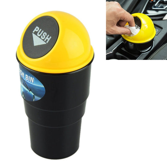 Universal Car Trash Bin Car Garbage Can Rubbish Dust Case Holder Bin Automobile Storage Bucket(Yellow)