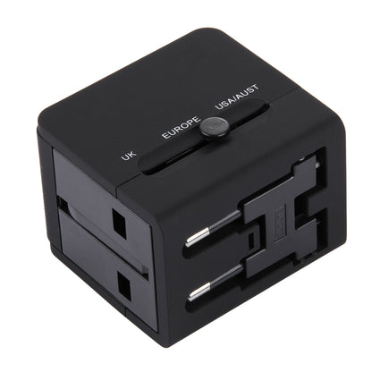 5V 2.1A Dual USB Power Socket Charger Adapter, UK / EU / US / AU Plug(Black) - Plug Adaptor by buy2fix | Online Shopping UK | buy2fix