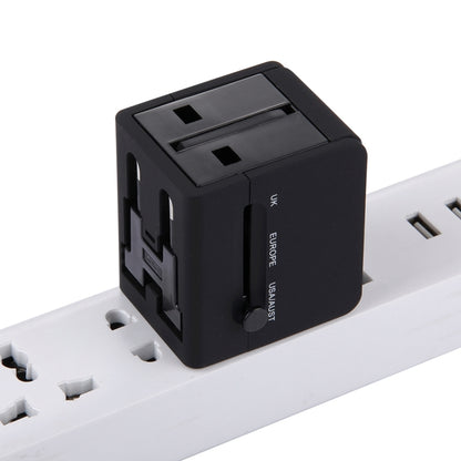 5V 2.1A Dual USB Power Socket Charger Adapter, UK / EU / US / AU Plug(Black) - Plug Adaptor by buy2fix | Online Shopping UK | buy2fix