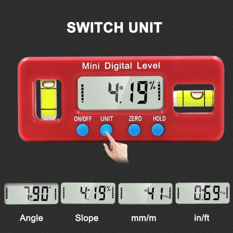 100mm Mini Electronic Digital Strong Magnetism Spirit Level Angle Board - Measuring Tools by buy2fix | Online Shopping UK | buy2fix