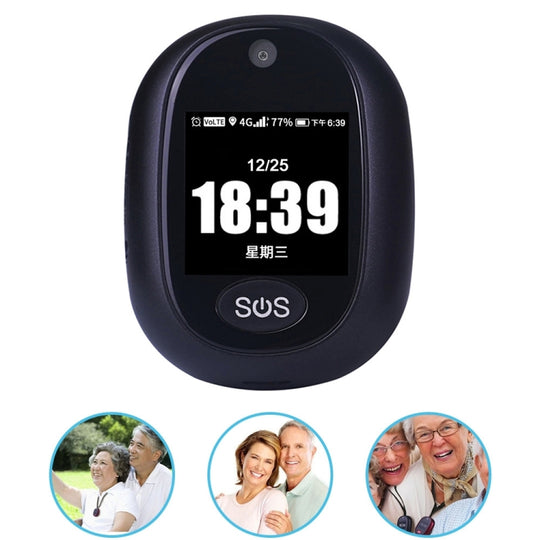 REACHFAR RF-V45-A Mini Touch Screen GPS Smart Tracker Pendant, Support SOS / Camera / Health Management / Video Calling / 4G LTE, For Asia/Europe/Africa / Australia(Black)