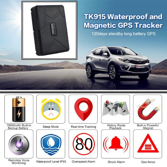 TK915 Magnetic Vehicle 2G GSM GPS Real Time Tracking Tracker - Car Tracker by buy2fix | Online Shopping UK | buy2fix