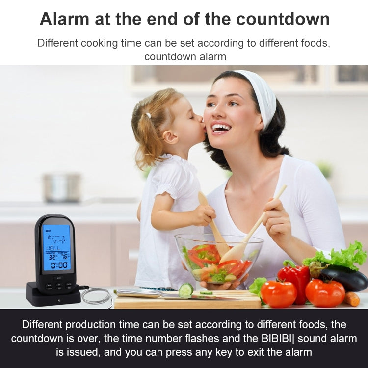 TS-HY62 Digital Kitchen Food Cooking BBQ Wireless Thermometer(Black) - Cooking Thermometers by buy2fix | Online Shopping UK | buy2fix