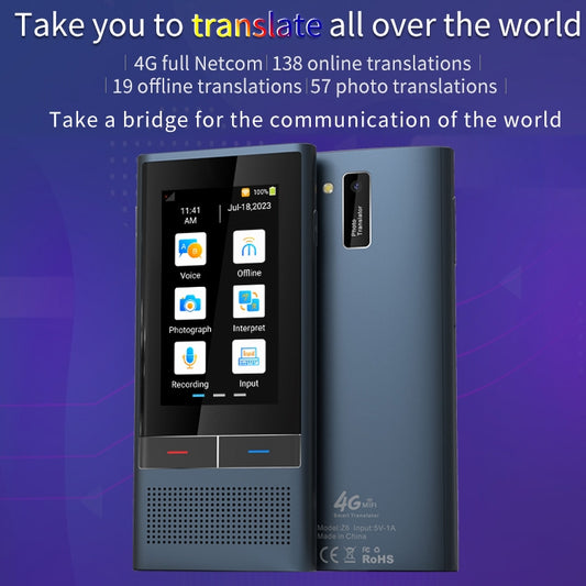 Z6 4G Version 3.1 inch Screen Smart Voice Translator for Business Travel 1GB+16GB Support 138 Languages Inter-Translation (Black) -  by buy2fix | Online Shopping UK | buy2fix