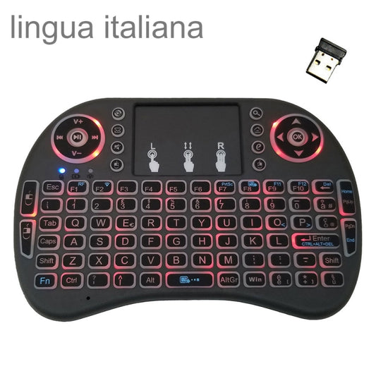 Support Language: Italy i8 Air Mouse Wireless Backlight Keyboard with Touchpad for Android TV Box & Smart TV & PC Tablet & Xbox360 & PS3 & HTPC/IPTV by buy2fix