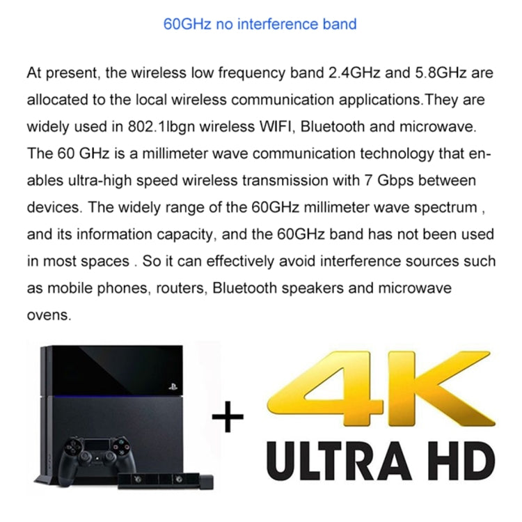 Measy W2H 60GHz 4K Ultra HD Wireless Transmission Kit, Transmission Distance: 30m, UK Plug - Set Top Box & Accessories by Measy | Online Shopping UK | buy2fix