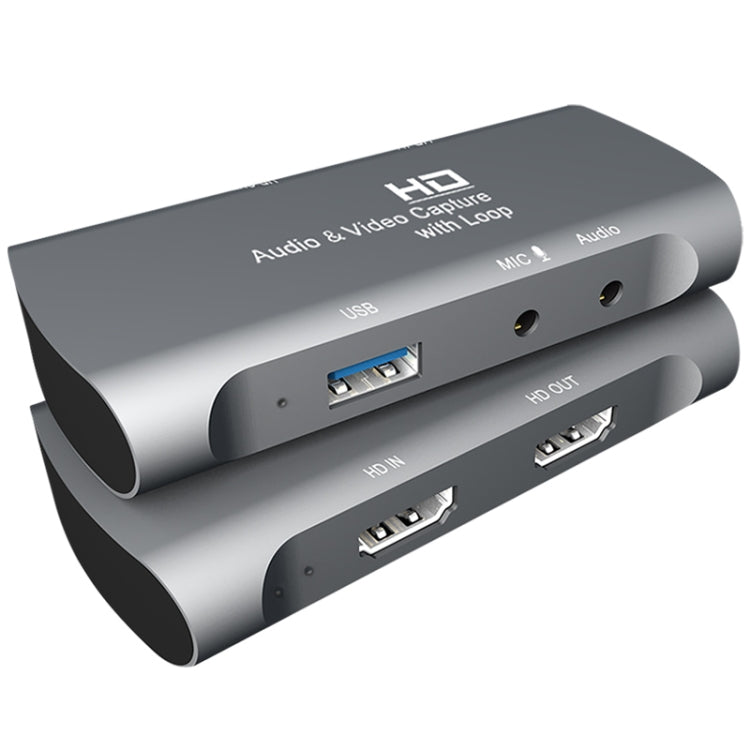Z27 HDM Female + Mic to HDM Female USB 2.0 Video Audio Capture Box(Dark Gray) - Video Capture Solutions by buy2fix | Online Shopping UK | buy2fix