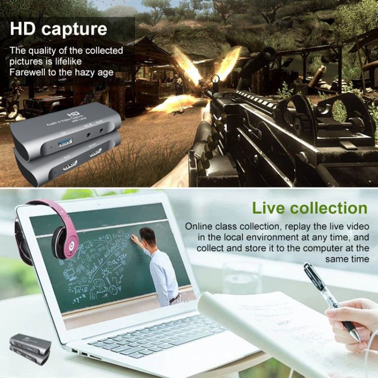 Z27 HDM Female + Mic to HDM Female USB 2.0 Video Audio Capture Box(Dark Gray) - Video Capture Solutions by buy2fix | Online Shopping UK | buy2fix