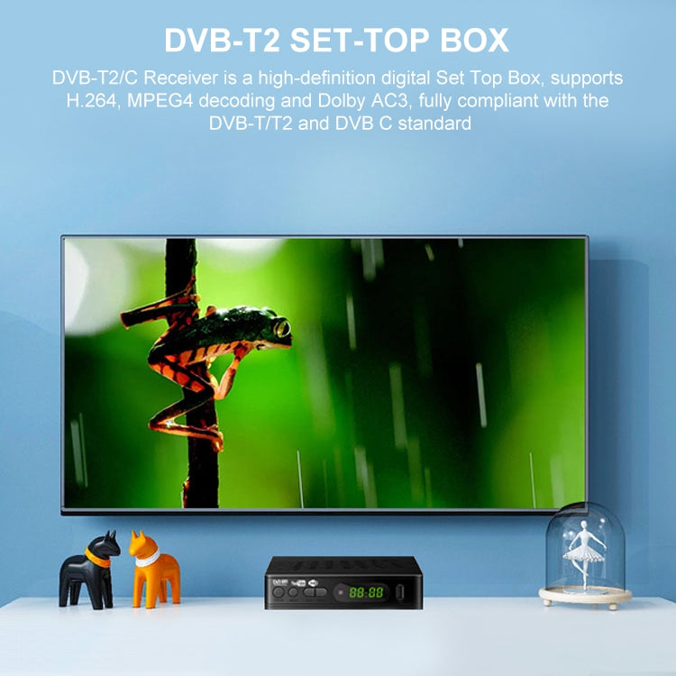 T15-T2 1080P Full HD DVB-TC/C Receiver Set-Top Box, EU Plug - DVB-T & Analog Solutions by buy2fix | Online Shopping UK | buy2fix