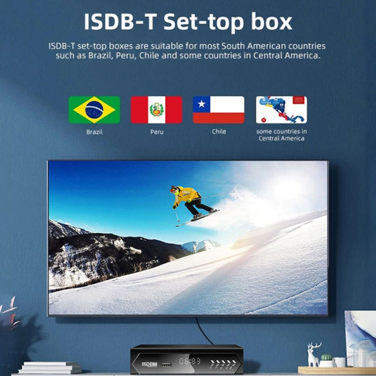 ISDB-T Satellite TV Receiver Set Top Box with Remote Control, For South America, Philippine(EU Plug) - DVB-T & Analog Solutions by buy2fix | Online Shopping UK | buy2fix
