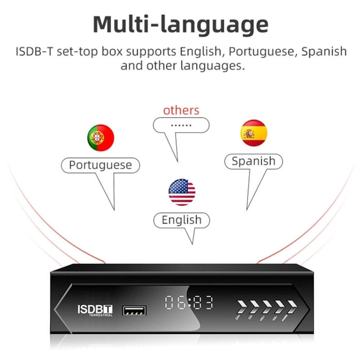 ISDB-T Satellite TV Receiver Set Top Box with Remote Control, For South America, Philippine(EU Plug) - DVB-T & Analog Solutions by buy2fix | Online Shopping UK | buy2fix